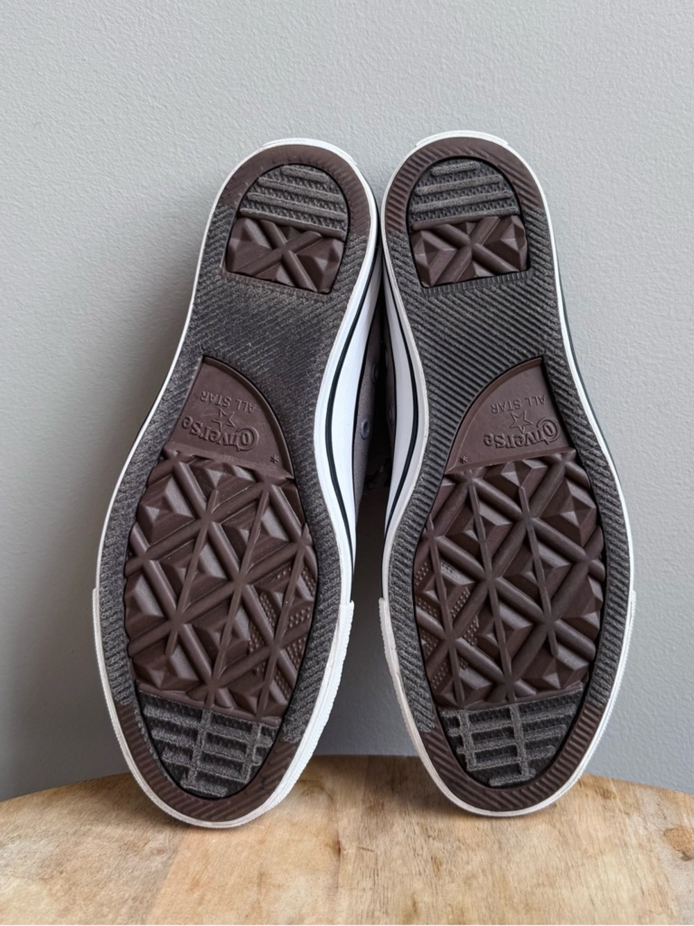 Converse Low Top Sneakers in Taupe with White Soles - Picture 10 of 11